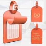 AUTYANL 6 Pack Luggage Tags for Suitcases, 26 Initial Letter Travel Luggage Baggage Identification Labels ID Tag Fully Bendable Tags(Orange) (K)