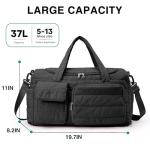 Gym Bag for Women, Cute Travel Duffel Bag with Shoe Compartment & Wet Pocket, Lightweight Puffer Weekender Overnight Bag, Travel Carry On for Sport, Hospital, Yoga