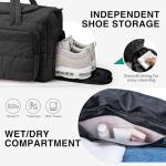 Gym Bag for Women, Cute Travel Duffel Bag with Shoe Compartment & Wet Pocket, Lightweight Puffer Weekender Overnight Bag, Travel Carry On for Sport, Hospital, Yoga