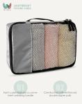 WTREE 4-Piece Packing Cubes Travel Accessories Set for Suitcases - Luggage Organizer Bags with Double Zipper - Mesh Top - Small/Medium/Large/Slim - Grey