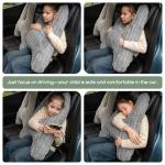 HIGOGOGO Washable Travel Pillow, Car Pillow for Kids & Adults, Upgraded Travel Pillows with Removable Soft Cover and High-Support Foam, Fix Neck and Body Sitting/Sleeping on The Trip, Dark Grey