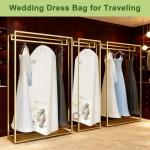 72-inch Gown Storage Bag, Foldable Wedding Dress Bag, Long Gown Storage Bag with Multiple Pockets, Dustproof and Moisture-Resistant, Lightweight and Portable, Outerwear Packaging Bag, White Style