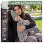 HIGOGOGO Washable Travel Pillow, Car Pillow for Kids & Adults, Upgraded Travel Pillows with Removable Soft Cover and High-Support Foam, Fix Neck and Body Sitting/Sleeping on The Trip, Dark Grey