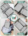 WTREE 4-Piece Packing Cubes Travel Accessories Set for Suitcases - Luggage Organizer Bags with Double Zipper - Mesh Top - Small/Medium/Large/Slim - Grey