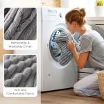 HIGOGOGO Washable Travel Pillow, Car Pillow for Kids & Adults, Upgraded Travel Pillows with Removable Soft Cover and High-Support Foam, Fix Neck and Body Sitting/Sleeping on The Trip, Dark Grey