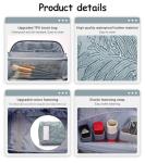 BOYATU Travel Makeup Bags Cosmetic Organizer Bag: 3-Set Large Capacity Make up Bag - PU Leather Toiletry Bags for Women - Wide Open Portable Pouch with Divider & Handle (01-Light Blue)