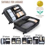 Veken 8 Set Packing Cubes for Travel Essentials, Suitcase Organizer Bags Set for Luggage, Road Trip Travel Accessories in 4 Sizes (Extra Large, Large, Medium, Small), Black