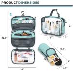 Toiletry Bag Kit Set: Hanging Travel Toiletry Bag + 311 TSA Cosmetic Liquid Bag + Ultralight Accessory Organizer Pouch (Dusty Teal)