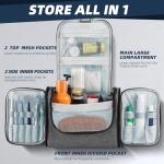 Buruis Large Capacity Toiletry Bag for Women and Men, Hanging Toiletry Organizer Cosmetics Makeup Bag, Water-resistant Dopp Kit Shaving Bags for Full Sized Toiletries, Travel Essentials (Purple)