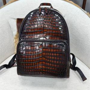 Luxury authentic crocodile leather men's backpack real crocodile leather women's travel backpack fashion casual schoolbag
