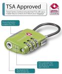 Fosmon TSA Approved Luggage Locks, Cable Suitcase Travel Lock, 3 Digit Long Shackle Combination Padlock, Wire Lock for Gym Locker, Backpack Anti Theft