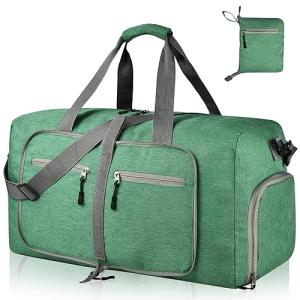 Dimayar 115L Travel Duffle Bag for Men Women - Foldable Duffel Bag with Shoes Compartment - Overnight Bags Waterproof & Tear Resistant(Forest Green)