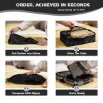 Idcymoul Ultralight Compression Packing Cubes for Travel - 8 Set Packing Cubes Compression Suitcase Luggage Organizer, Travel Essential Set with Toiletry Bag Laundry Bag (Black)