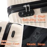 Rosamo Luggage Sets 3 Piece, ABS Suitcase Set (20/24/28), Hardside luggage with Spinner Wheels, Travel Luggage, 22x14x9 Airline Approved Carry on, Lightweight Luggage with High-Security Lock