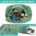 Dimayar 115L Travel Duffle Bag for Men Women - Foldable Duffel Bag with Shoes Compartment - Overnight Bags Waterproof & Tear Resistant(Forest Green)