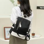 Double Shoulder Bag - Fashionable Korean-style Trendy Oxford Fabric Canvas Women's Backpack for Travel and Carrying Books