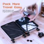 Rosamo Luggage Sets 3 Piece, ABS Suitcase Set (20/24/28), Hardside luggage with Spinner Wheels, Travel Luggage, 22x14x9 Airline Approved Carry on, Lightweight Luggage with High-Security Lock