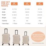 Rosamo Luggage Sets 3 Piece, ABS Suitcase Set (20/24/28), Hardside luggage with Spinner Wheels, Travel Luggage, 22x14x9 Airline Approved Carry on, Lightweight Luggage with High-Security Lock