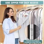Liuoud Clear Garment Bags for Hanging Clothes10” Gusseted, Suit Bags for Closet Storage, Hanging Plastic Clothes Cover for Coat, Dress, Fur, Shirt, 4 Pack, 40” Long