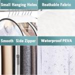 Liuoud Clear Garment Bags for Hanging Clothes10” Gusseted, Suit Bags for Closet Storage, Hanging Plastic Clothes Cover for Coat, Dress, Fur, Shirt, 4 Pack, 40” Long