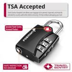 Fosmon TSA Approved Locks for Luggage. Suitcase Locks with Open Alert Indicator, 3 Digit Combination Padlock with Alloy Body for Travel, Backpack Zipper Anti Theft, Locker, Gym, Gun Case, Tent- 4 Pack