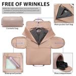 Coolife Garment Bag Carry On Convertible Travel Duffel Bag with Shoe Pouch Weekender Bag for Women Men 2 in 1 Hanging Suit Bag with Shoulder Strap Business Travel Bag (Pink, Standard)