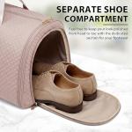 Coolife Garment Bag Carry On Convertible Travel Duffel Bag with Shoe Pouch Weekender Bag for Women Men 2 in 1 Hanging Suit Bag with Shoulder Strap Business Travel Bag (Pink, Standard)