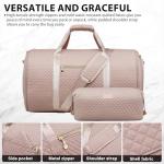Coolife Garment Bag Carry On Convertible Travel Duffel Bag with Shoe Pouch Weekender Bag for Women Men 2 in 1 Hanging Suit Bag with Shoulder Strap Business Travel Bag (Pink, Standard)