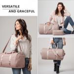 Coolife Garment Bag Carry On Convertible Travel Duffel Bag with Shoe Pouch Weekender Bag for Women Men 2 in 1 Hanging Suit Bag with Shoulder Strap Business Travel Bag (Pink, Standard)