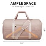 Coolife Garment Bag Carry On Convertible Travel Duffel Bag with Shoe Pouch Weekender Bag for Women Men 2 in 1 Hanging Suit Bag with Shoulder Strap Business Travel Bag (Pink, Standard)