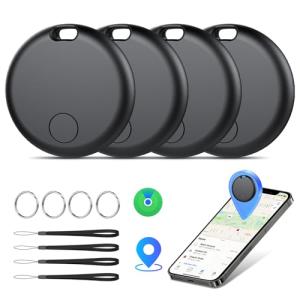 Air Tracker Tags-4 Pack: Smart Bluetooth Tracker, Item Finder Works with Apple Find My (iOS Only) App, Trakcer Tag Locator for Keys, Luggage, Satchel, weTag mini. (Not for Android Devices)