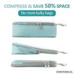 Compression Packing Cubes for Travel, 4 Set Expandable Packing Organizers, Lightweight Luggage Organizer Bags, Travel Essentials for Carry on, Handy Helper for Organizing Clothes, Blue