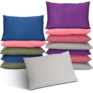 Kigley 12 Pack Mini Pillows for Daycare 9.1 x 13.8'' Small Travel Pillow Bulk Soft Breathable Cotton Pillow for Nap Travel Pet Neck Lumbar Purse Insert (Dark Color)