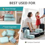 Compression Packing Cubes for Travel, 4 Set Expandable Packing Organizers, Lightweight Luggage Organizer Bags, Travel Essentials for Carry on, Handy Helper for Organizing Clothes, Blue