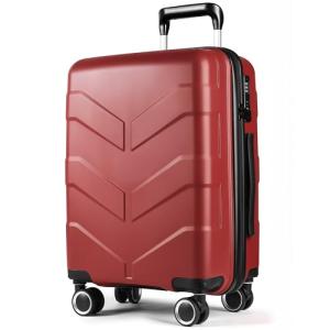 TILYMOL Hardside Carry On Luggage 22x14x9 Airline Approved with Spinner Wheels, 20-inch Carry-On Suitcase for Women & Men, Red