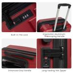 TILYMOL Hardside Carry On Luggage 22x14x9 Airline Approved with Spinner Wheels, 20-inch Carry-On Suitcase for Women & Men, Red