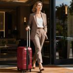 TILYMOL Hardside Carry On Luggage 22x14x9 Airline Approved with Spinner Wheels, 20-inch Carry-On Suitcase for Women & Men, Red