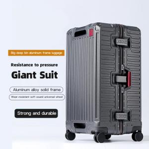Suitcase Wide Handle Travel Suitcase Men 20 24 26 Carry-On Luggage Women PC Aluminum Frame Trolley Case
