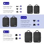 XBLGX 6 Set Compression Packing Cubes for Travel, Suitcases and Carry On, Luggage Organizer Bags for Travel Accessories