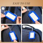 Kigeli 60 Pcs Luggage Tags Bulk, Baggage Tags with PVC Rope Suitcases Backpack Luggage Identifier Name ID Card for Travel Wedding Back to School