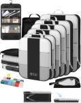 10 Set Compression Packing Cubes for Travel Essentials,Compressible Expandable Packing Cubes for Suitcase,OlarHike Luggage Organizer Bags for Travel,Handy Helper for Organizing Clothes(Black)