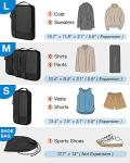 BAGSMART Compression Packing Cubes for Travel, 6 Set Packing Cubes for Carry on Suitcases, Compression Travel Cubes & Suitcase Organizer for Packing with Shoe Bag Black