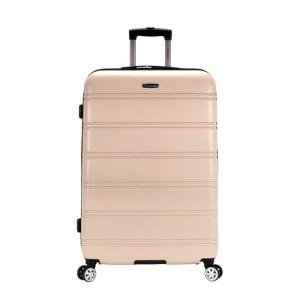 Rockland Melbourne Hardside Expandable Luggage with Spinner Wheels, Champagne, Checked Large 28"