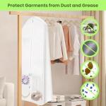 72-inch Gown Storage Bag, Foldable Wedding Dress Bag, Long Gown Storage Bag with Multiple Pockets, Dustproof and Moisture-Resistant, Lightweight and Portable, Outerwear Packaging Bag, White Style