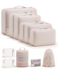 11 Set Packing Cubes for Travel, Gifts for Women Mom Kids, TSA Approved Bags for Makeup, Cosmetic, Toiletry, Suitcase Organizers for Checked Luggage, Cruise Essentials, Airplane Accessories, Beige