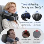 ZIKEE Ergonomic Travel Neck Pillow for Airplane, Dual-Hold Design to Stabilize Head and Neck on Flights, Ear-Free Memory Foam Airplane Travel Pillow, Quality Carrying Case, Breathable & Washable Cover