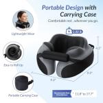 ZIKEE Ergonomic Travel Neck Pillow for Airplane, Dual-Hold Design to Stabilize Head and Neck on Flights, Ear-Free Memory Foam Airplane Travel Pillow, Quality Carrying Case, Breathable & Washable Cover