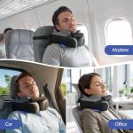 ZIKEE Ergonomic Travel Neck Pillow for Airplane, Dual-Hold Design to Stabilize Head and Neck on Flights, Ear-Free Memory Foam Airplane Travel Pillow, Quality Carrying Case, Breathable & Washable Cover