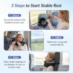 ZIKEE Ergonomic Travel Neck Pillow for Airplane, Dual-Hold Design to Stabilize Head and Neck on Flights, Ear-Free Memory Foam Airplane Travel Pillow, Quality Carrying Case, Breathable & Washable Cover