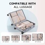 11 Set Packing Cubes for Travel, Gifts for Women Mom Kids, TSA Approved Bags for Makeup, Cosmetic, Toiletry, Suitcase Organizers for Checked Luggage, Cruise Essentials, Airplane Accessories, Beige
